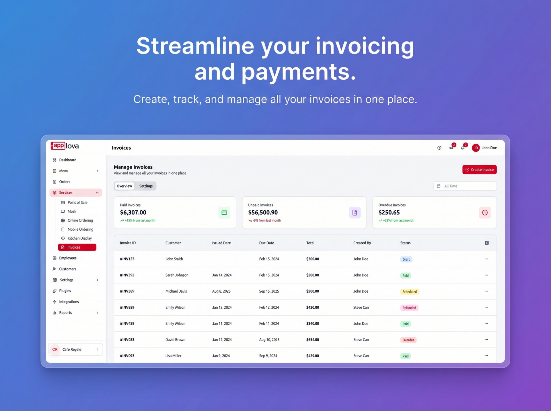 Applova Invoices screenshot